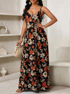Vestido Maxi de Alças com Estampa Geométrica e Bolsos