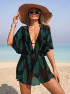 Saída de Praia Vestido Slim Fit com Nó
