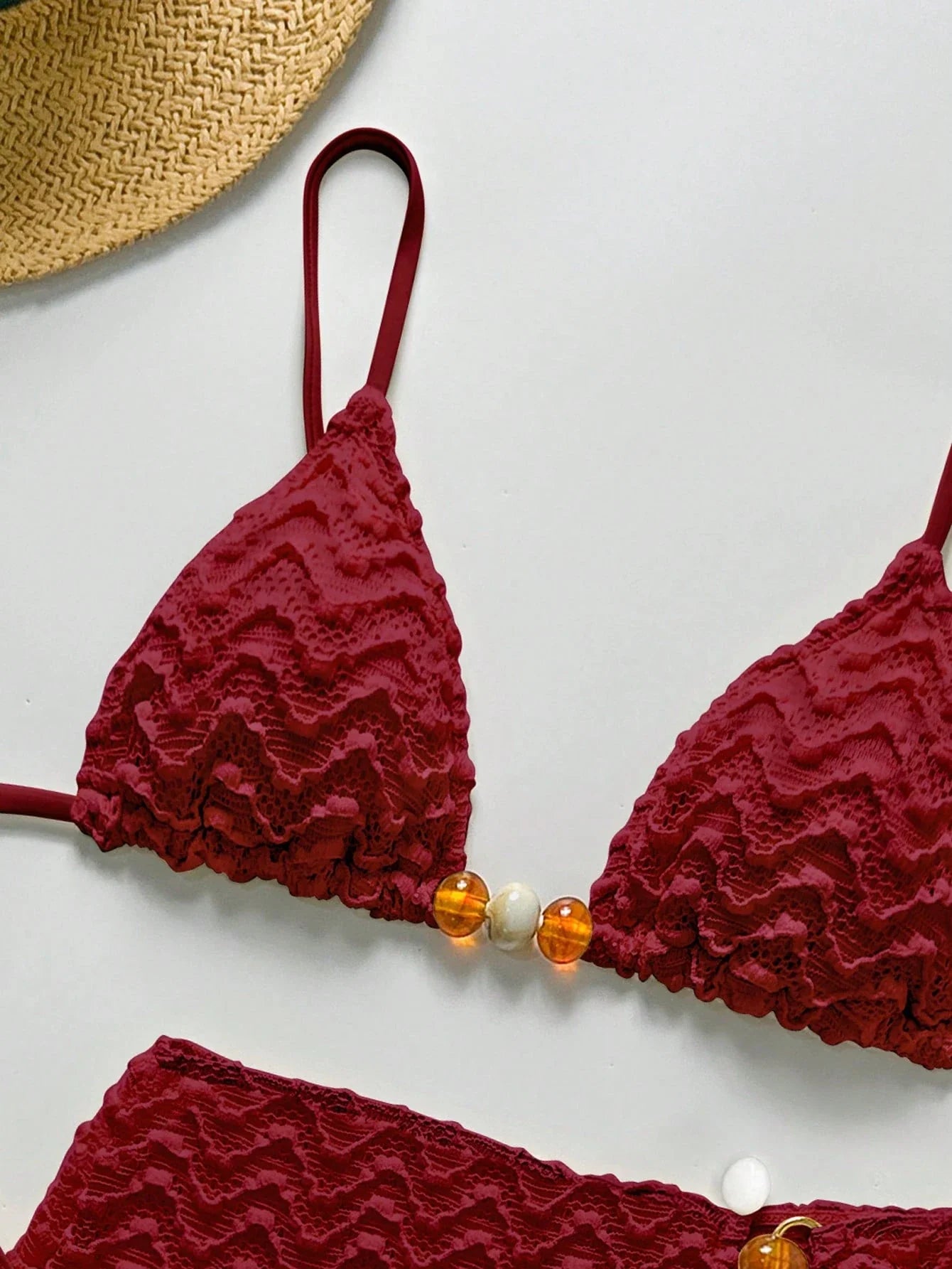 Conjunto de Biquíni 3 Peças Texturizado com Saia