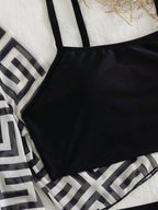 Conjunto de Biquíni 3 Peças Estampa Tropical
