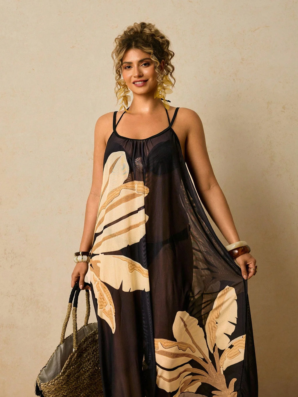 Saída de Praia Plus Size com Ziguezague