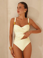 Tankini Push-Up com Fivela e Efeito Franzido