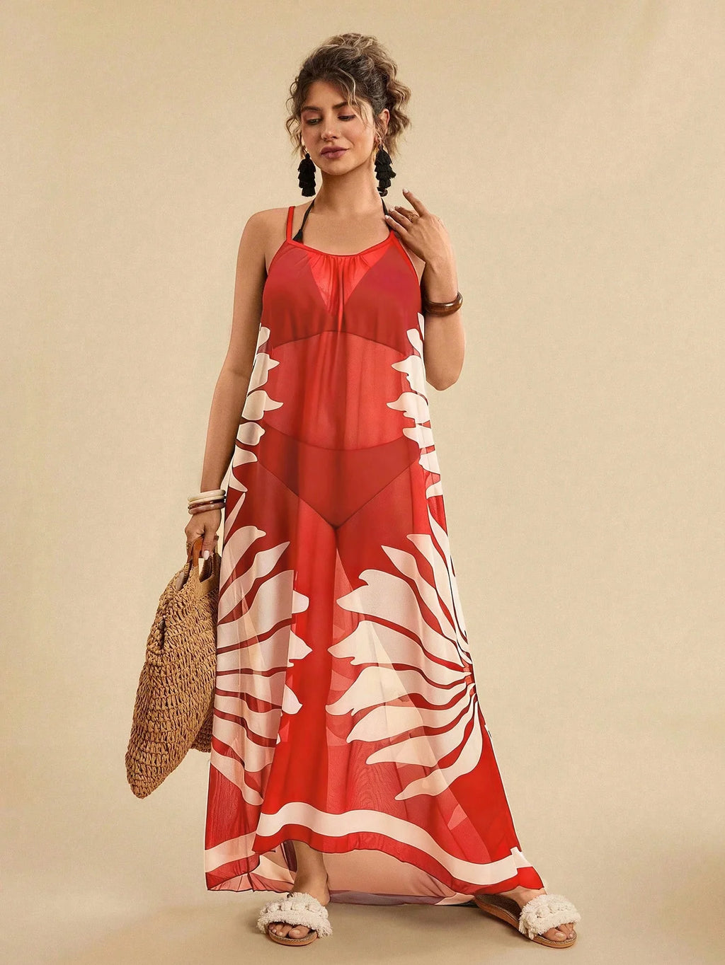 Saída de Praia Plus Size com Ziguezague