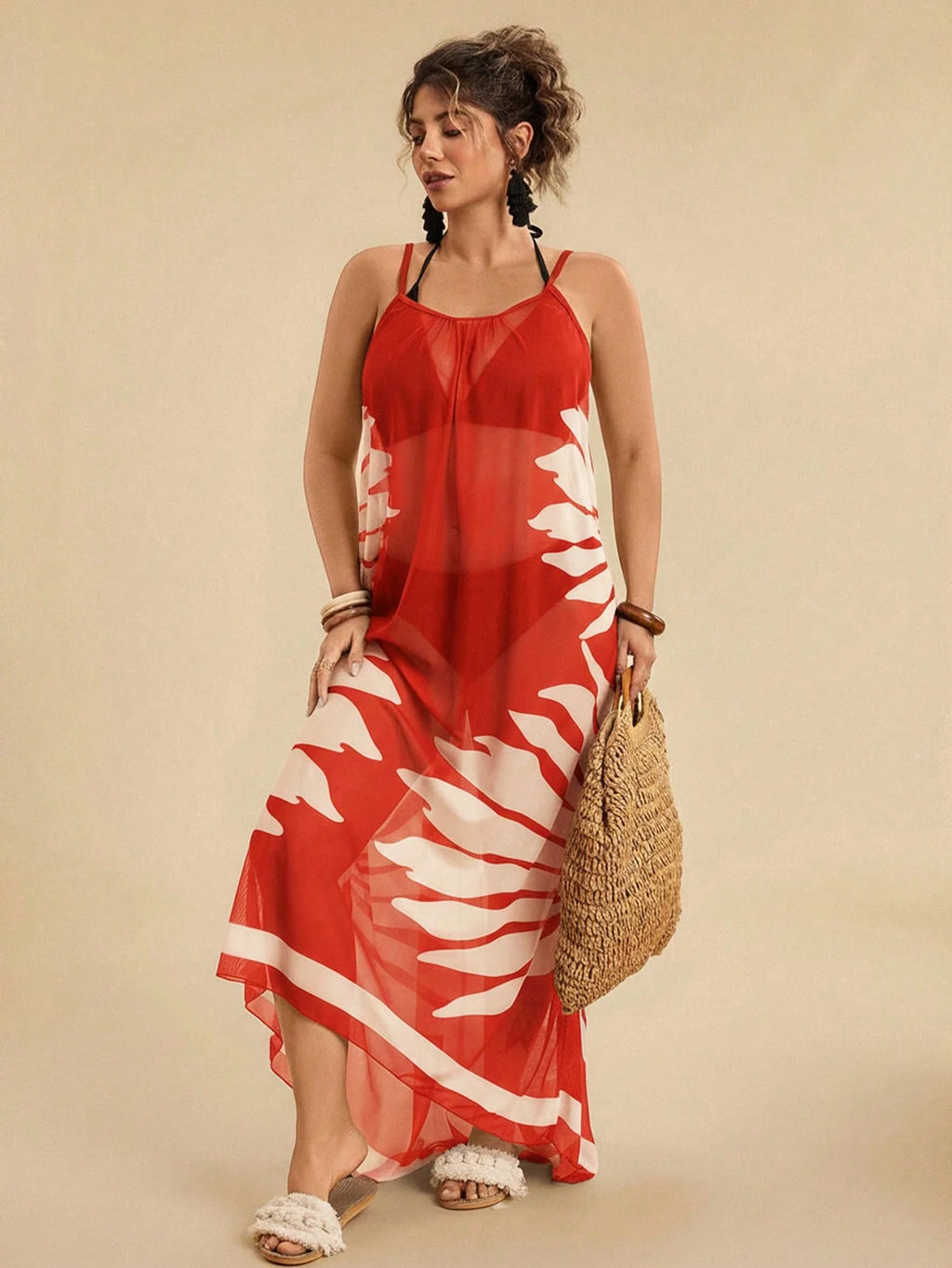 Saída de Praia Plus Size com Ziguezague