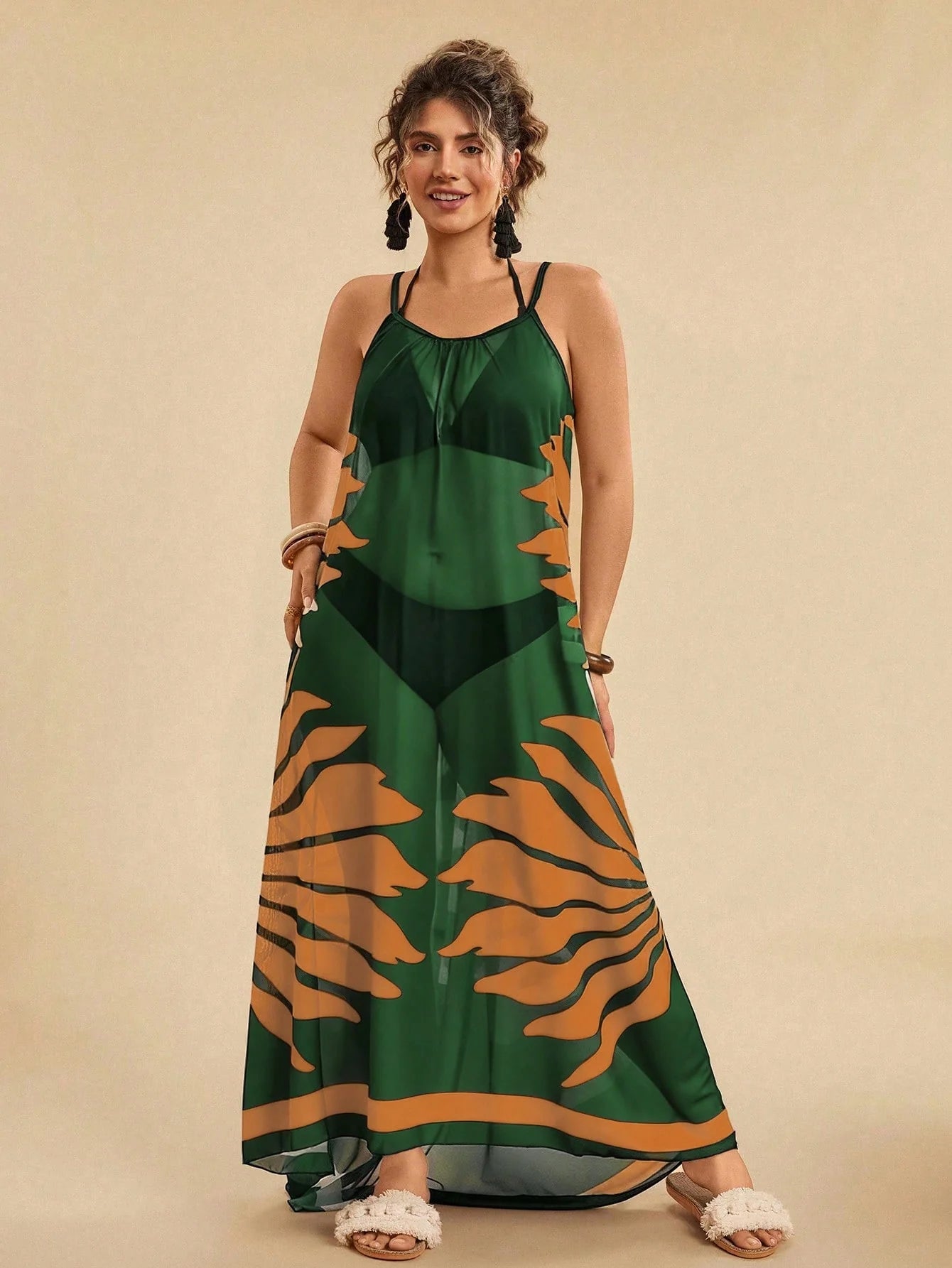 Saída de Praia Plus Size com Ziguezague