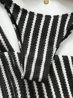 Conjunto de Biquíni Triangular com Top Longo 3 Peças