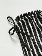 Conjunto de Biquíni Triangular com Top Longo 3 Peças