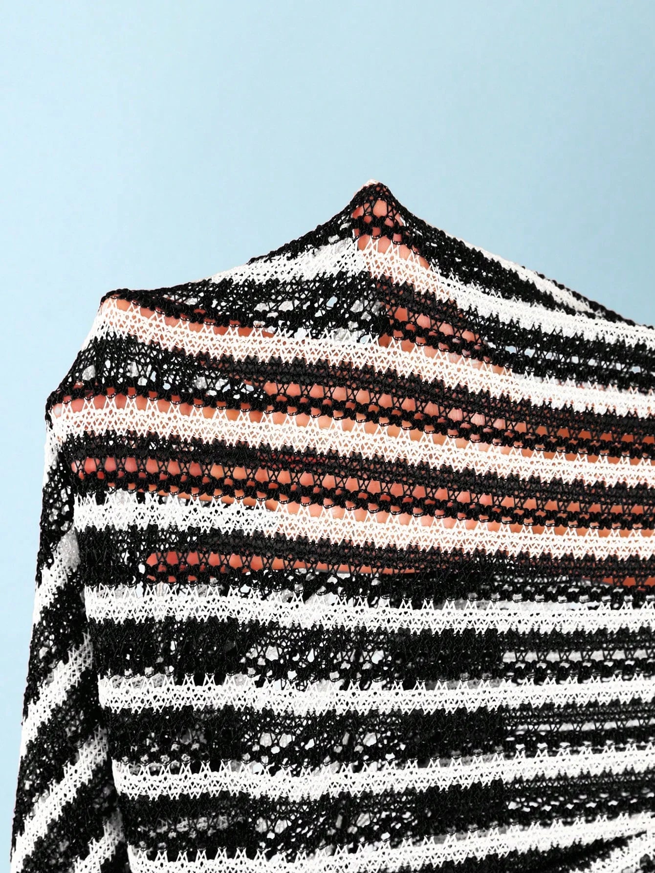 Conjunto de Biquíni Triangular com Top Longo 3 Peças