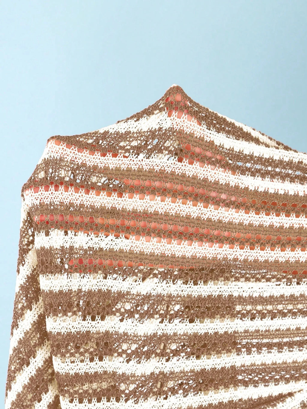 Conjunto de Biquíni Triangular com Top Longo 3 Peças