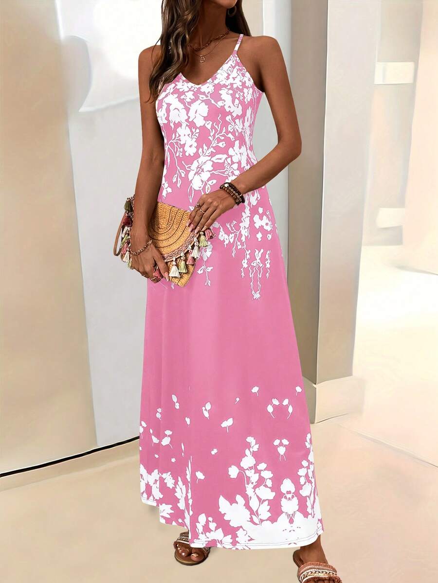 Vestido Longo Boho de Alças Finas com Bainha Assimétrica - La Lecce