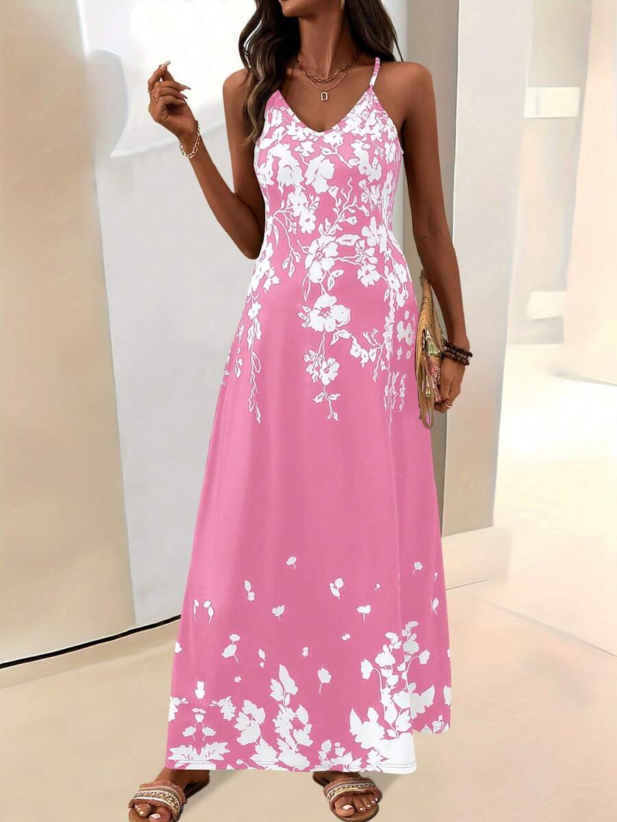Vestido Longo Boho de Alças Finas com Bainha Assimétrica - La Lecce