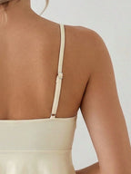 Tankini Enrugado com Babado e Alças Finas