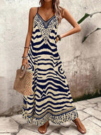 Vestido Longo Estampa de Onça com Alças Finas