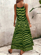 Vestido Longo Estampa de Onça com Alças Finas