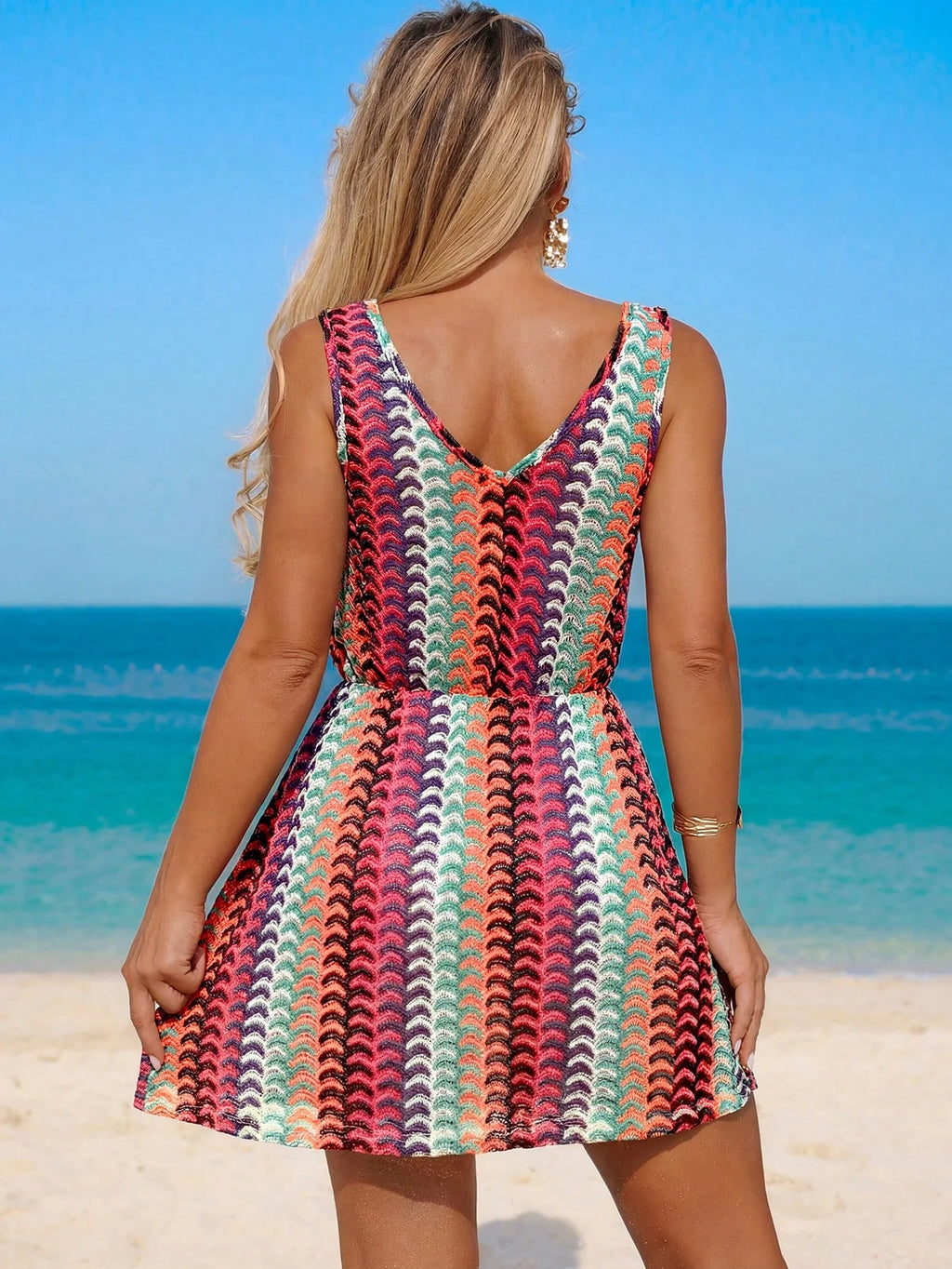 Saída de Praia Vestido Longo com Cinto Bordado