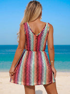 Saída de Praia Vestido Longo com Cinto Bordado