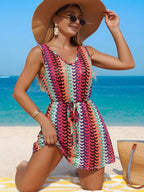Saída de Praia Vestido Longo com Cinto Bordado
