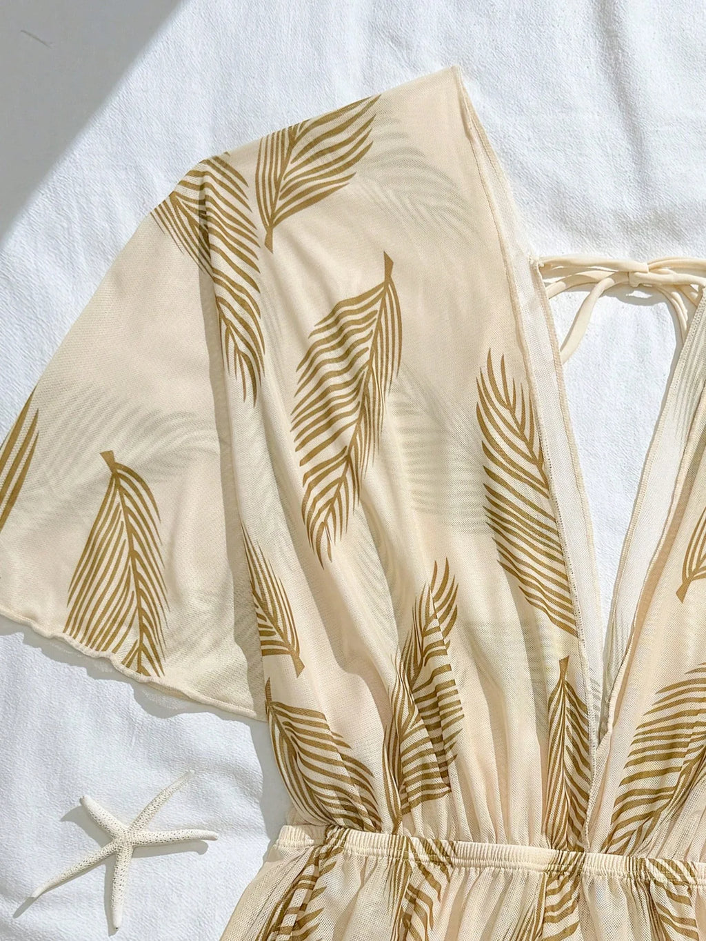 Saída de Praia Vestido Slim Fit com Nó