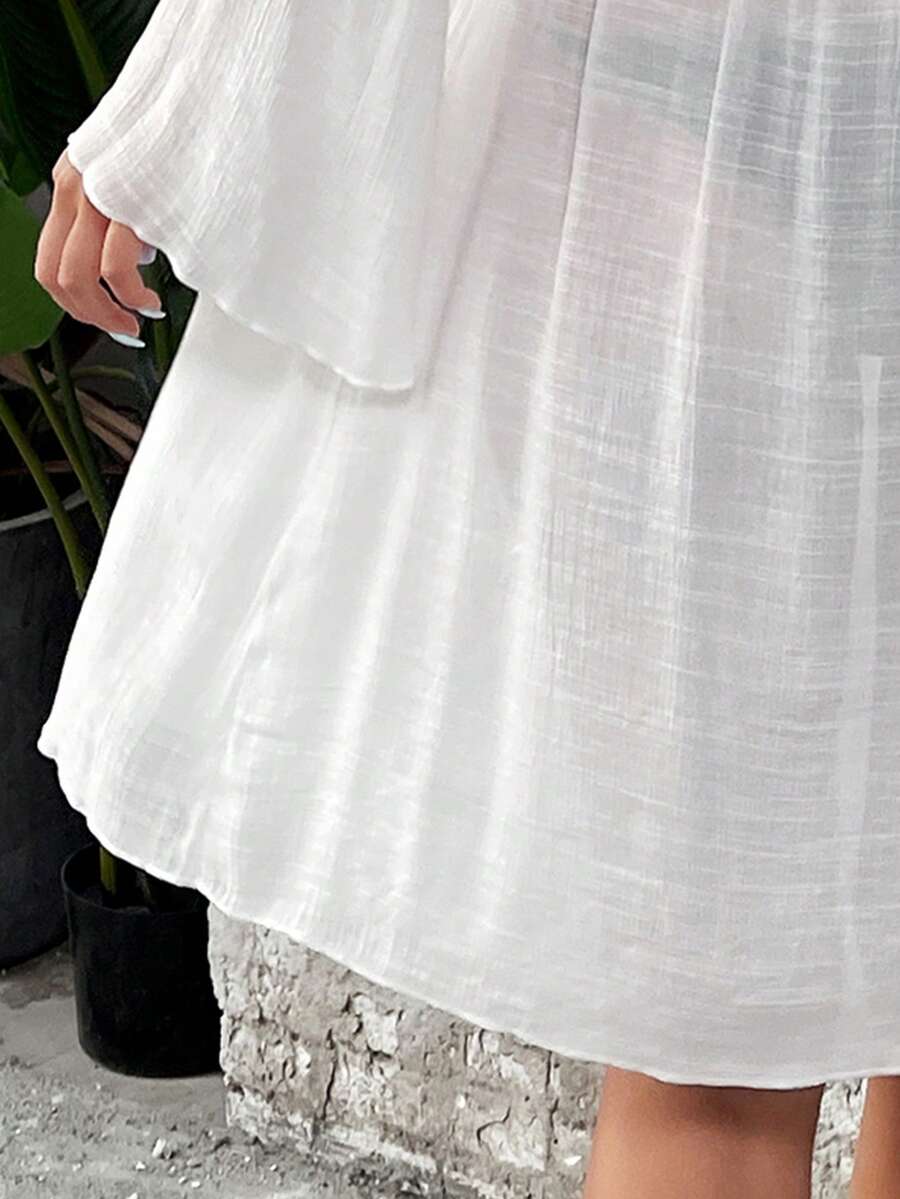 Kimono com Renda Guipir e Amarração na Cintura