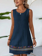 Vestido Curto Boho de Algodão com Bordado - La Lecce