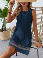 Vestido Curto Boho de Algodão com Bordado - La Lecce