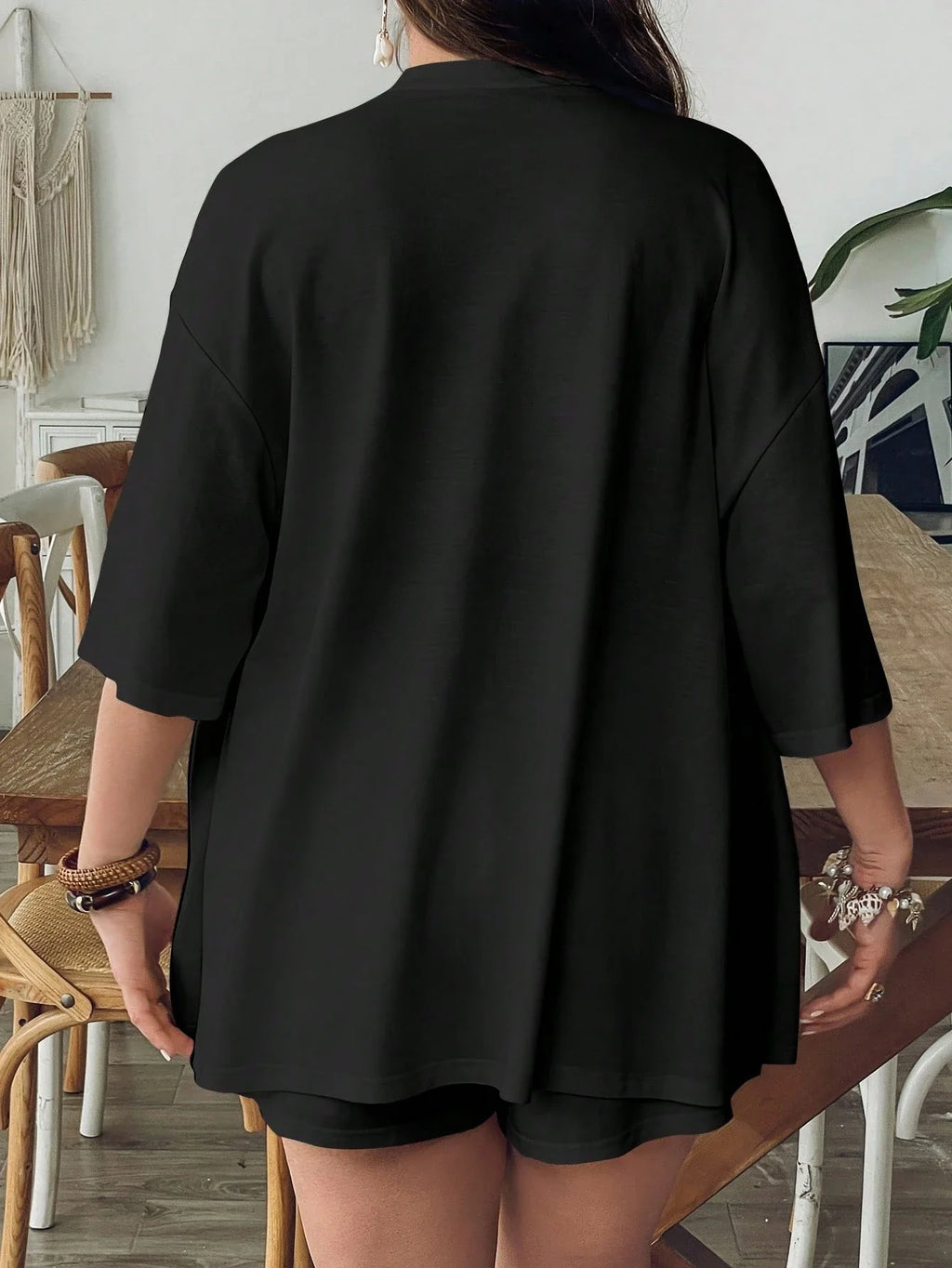Conjunto Plus Size Casual com Mini Shorts