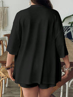 Conjunto Plus Size Casual com Mini Shorts