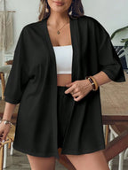 Conjunto Plus Size Casual com Mini Shorts