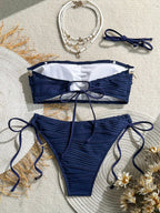 Biquíni Bandeau com Nó Lateral