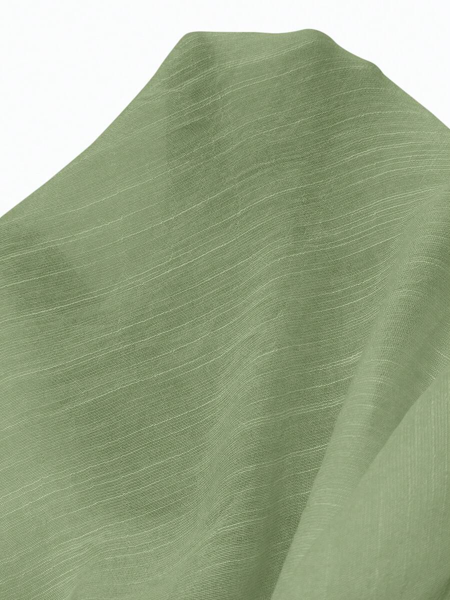 Vestido Saída de Praia Midi com Botões e Cintura Franzida - La Lecce