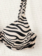 Conjunto Biquíni 3 Peças Zebrado com Tie Back