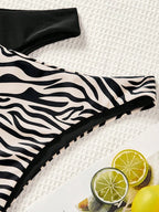 Conjunto Biquíni 3 Peças Zebrado com Tie Back