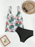 Tankini com Decote V e Costas Abertas