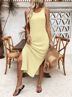 Vestido Saída de Praia Longo Vazado com Laço e Fenda Lateral - La Lecce