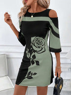 Vestido Curto Decote Canoa com Estampa Floral - La Lecce