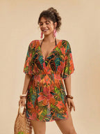 Saída de Praia Plus Size Tie Back