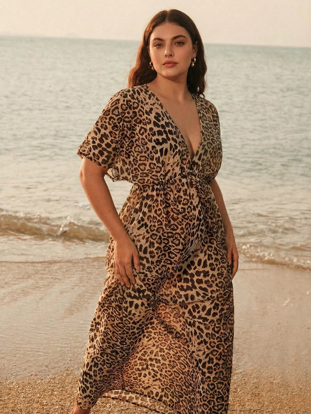 Saída de Praia Plus Size Cruzada