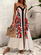 Vestido Longo Estampa de Leopardo com Costas Abertas - La Lecce