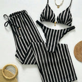 Conjunto Biquíni 3 Peças com Calça e Tie Back