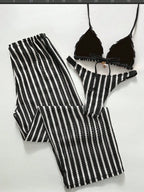 Conjunto Biquíni 3 Peças com Calça e Tie Back