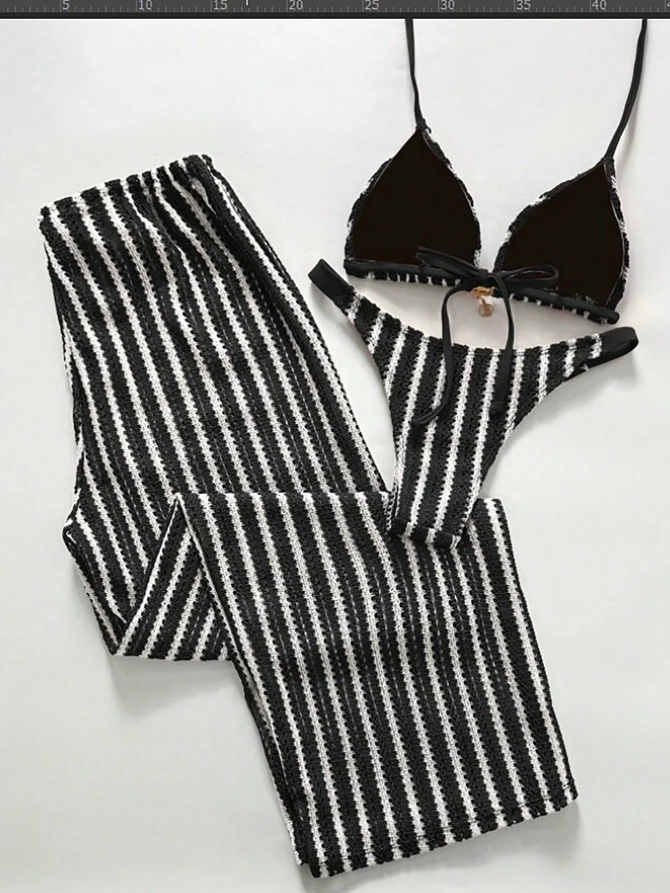 Conjunto Biquíni 3 Peças com Calça e Tie Back