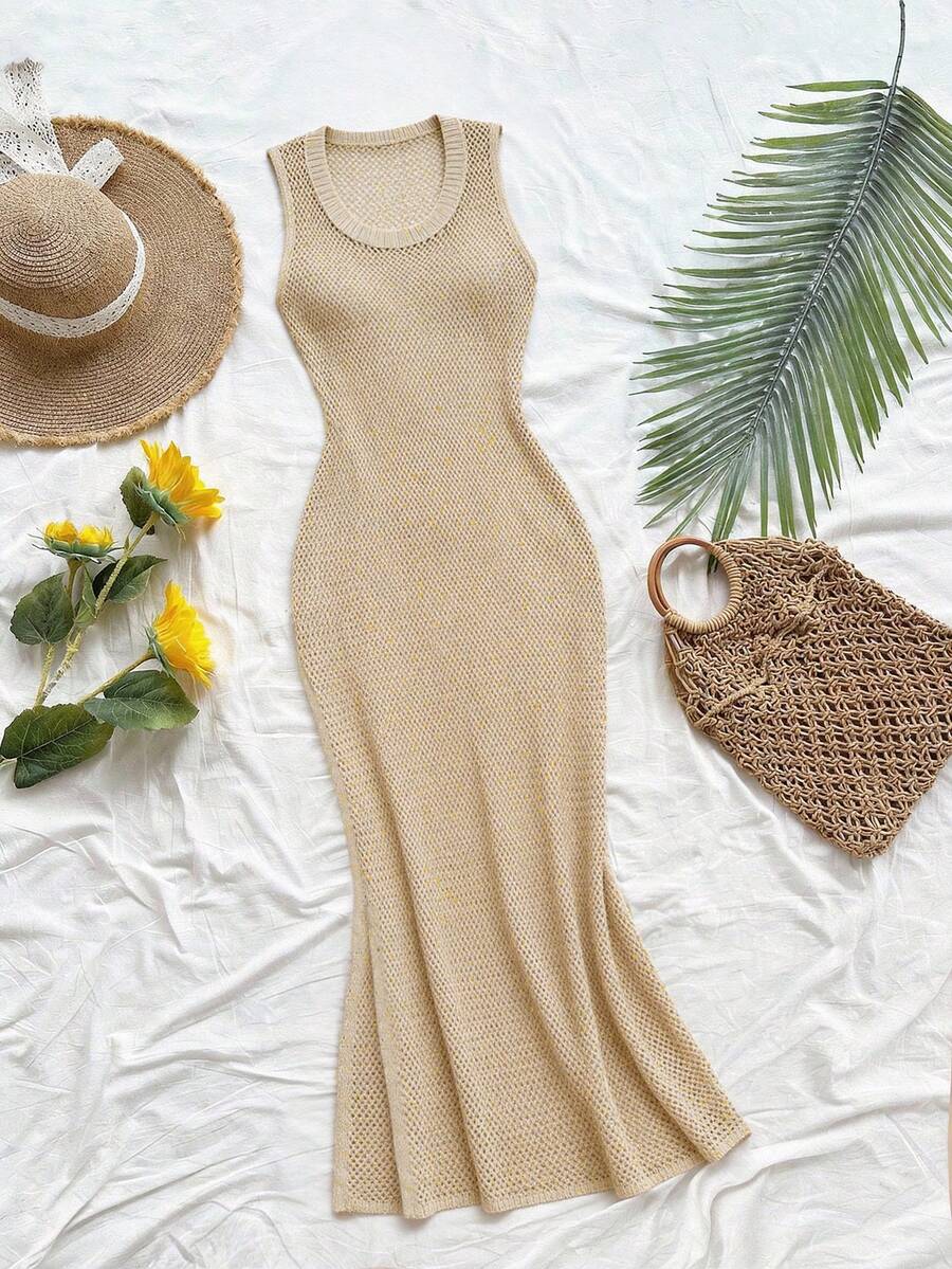 Vestido Saída de Praia em Tricô Sem Mangas