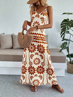 Vestido Longo Boho de Alças Finas com Bainha Assimétrica - La Lecce