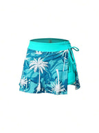 Conjunto de Praia 2 Peças com Regata e Saia Shorts Estampada