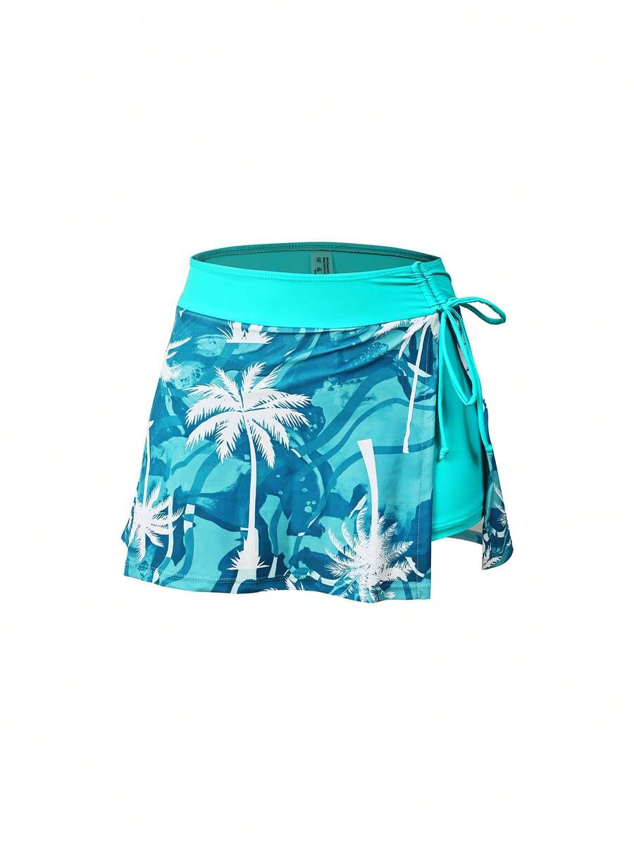 Conjunto de Praia 2 Peças com Regata e Saia Shorts Estampada