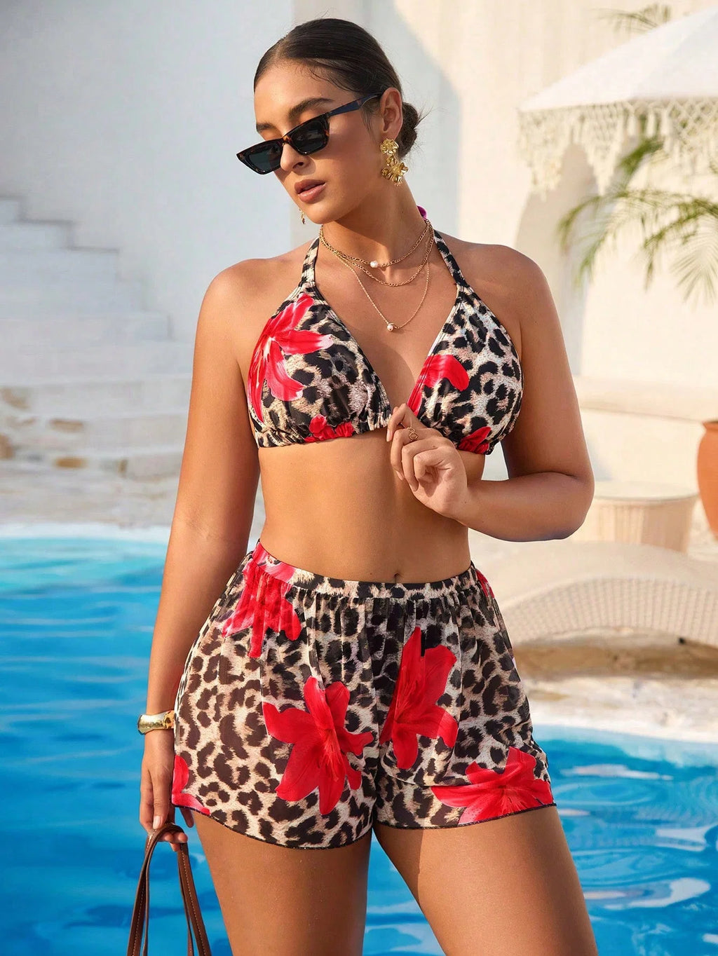 Conjunto de Biquíni Plus Size 3 Peças