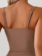 Tankini Franzido com Torção Frontal e Anel Metálico