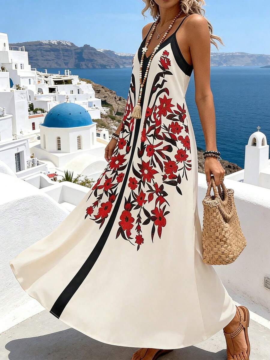Vestido Longo Estampa de Leopardo com Costas Abertas - La Lecce