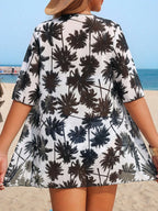 Conjunto de Biquíni 3 Peças Estampa Tropical