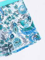Conjunto de Biquíni 3 Peças Estampa Tropical